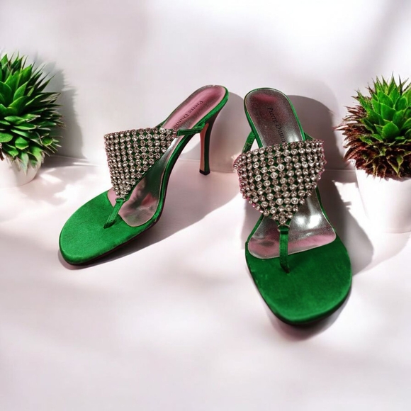 Shoes - Metalic Green Sling Stilleto